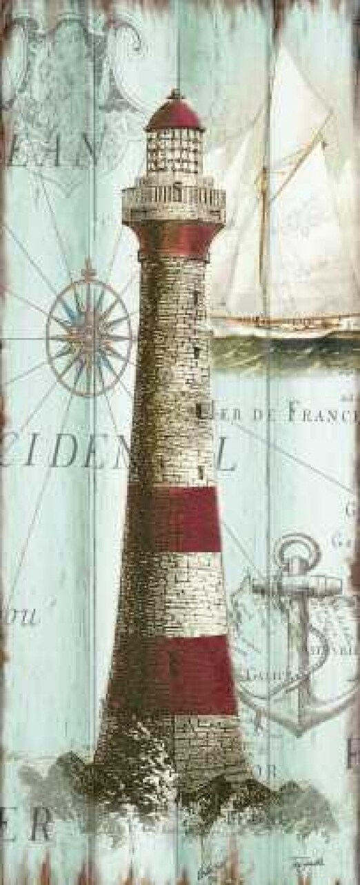 Antique La Mer Lighthouse Panel I Poster Print by Tre Sorelle Studios - Item # VARPDXRB9404TS